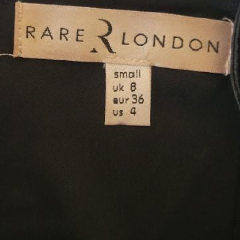 Rare London black bodycon dress pleather Small US 4 - Picture 7 of 7